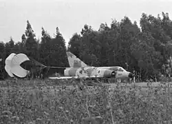 Eine Dassault Mirage IIICJ Shahak der 117. Staffel „First Jet“ landet 1970 auf ihrem Stützpunkt Ramat David