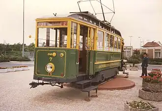 Museumswagen auf dem Gelände der Stadtwerke Hansastraße (1982)