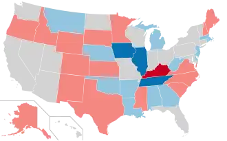 Karte der Wahlergebnisse nach Bundesstaat
