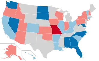 Karte der Wahlergebnisse nach Bundesstaat