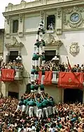 Erster abgebauter tres de nou, Castellers de Vilafranca, 30/08/1989