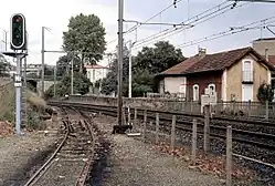 Abzweig am Bahnhof Tournon mit Entgleisvorrichtung, Blickrichtung Nord