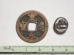 Japanische Münzen&nbsp;2 – Größenvergleich