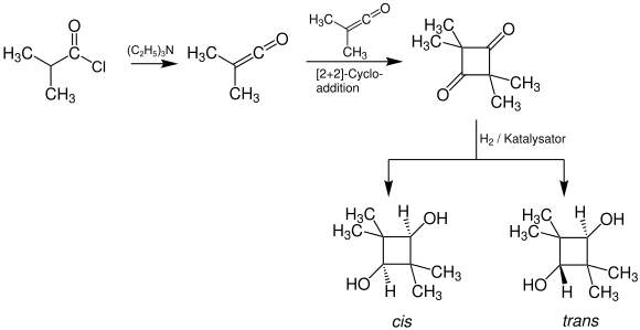 Synthese von 2,2,4,4-Tetramethylcyclobutan-1,3-diol