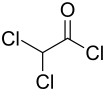 Strukturformel von Dichloracetylchlorid
