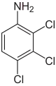 Struktur von 2,3,4-Trichloranilin