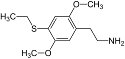 Strukturformel von 2,5-dimethoxy-4-(ethylthio)phenethylamin