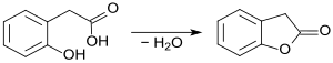 Synthese von 2-Cumaranon aus 2-Hydroxyphenylessigsäure