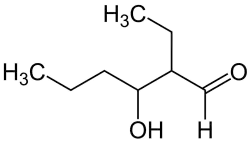 Strukturformel von 2-Ethyl-3-hydroxyhexanal V2