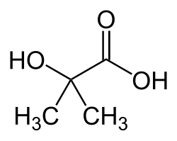 Strukturformel von 2-Hydroxyisobuttersäure