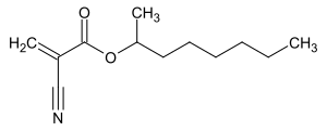 Strukturformel von 2-Octylcyanacrylat