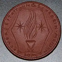 Eine 20-Mark-Münze vom Feuerbestattungsverein Meißen