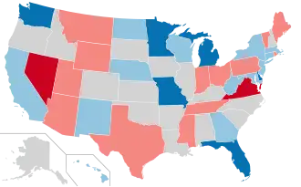 Karte der Wahlergebnisse nach Bundesstaat