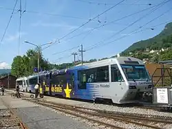 MVR Bt 224 vor Beh 2/4 71 und 72 in Blonay
