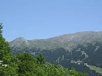rechts der Monte Jafferau, links Testa del Ban