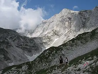 Hochschwab mit Südwand von der Oberen Dullwitz (Osten)