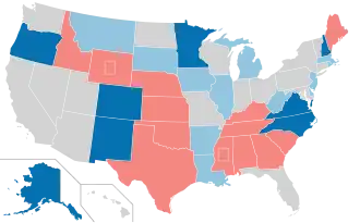 Karte der Wahlergebnisse nach Bundesstaat