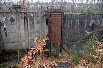 Eins der je 3 Sparbecken der 4-stufigen alten Schleusentreppe Niederfinow