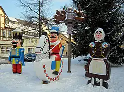 Wahrzeichen der Stadt und der Region: Nussknacker, Olbernhauer Reiterlein und Pfefferkuchenfrau