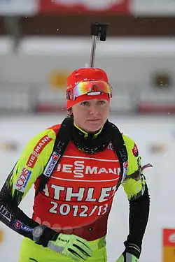Janka Gereková beim Biathlon-Weltcup (Training) 2012 in Hochfilzen.