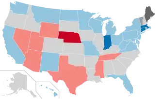 Karte der Wahlergebnisse nach Bundesstaat