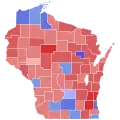 Wahlergebnisse in Wisconsin nach Countys: Republikaner Demokraten