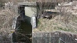 Einer von mehreren Kampfständen, einst mit Sandsäcken gesichert