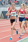Deutsche Meisterschaften 2015, 1500-Meter-Finale, (Bronze) hinter der „ewigen“ Konkurrentin Konstanze Klosterhalfen (Vizemeisterin)