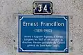 Gedenktafel an Ernest Francillon