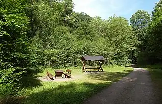 Wo einst die Spechtritzmühle stand – heute ein Wanderer-Rastplatz, 2017