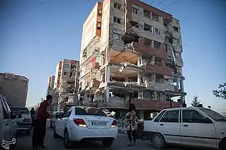 Schäden in der Stadt nach dem Erdbeben von 2017