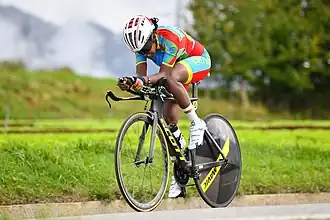 Die Eritreerin Desiet Kidane im Einzelzeitfahren der Straßen-WM 2018