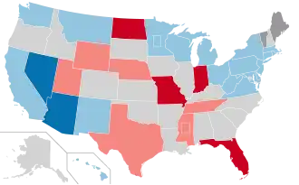 Karte der Wahlergebnisse nach Bundesstaat