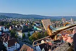 Turmbläser auf dem Schorndorfer Kirchturm