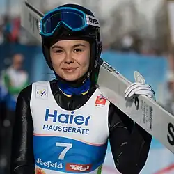 Dajana Pecha bei der Nordischen Ski-WM 2019 in Seefeld in Tirol