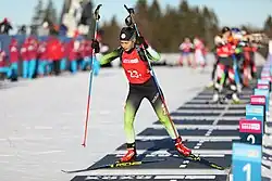 Lena Repinc beim Single-Mixed-Staffel-Wettbewerb