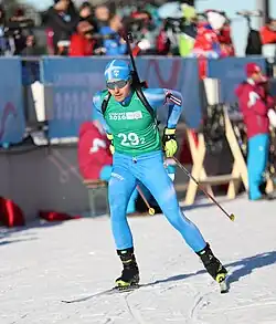 Angelos Antoniadis beim Single-Mixed-Staffel-Wettbewerb