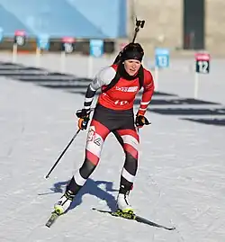 Lara Wagner beim Single-Mixed-Staffel-Wettbewerb