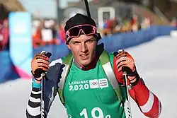 Lukas Haslinger beim Single-Mixed-Staffel-Wettbewerb