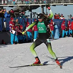 Kaja Marič beim Mixed-Staffel-Wettbewerb