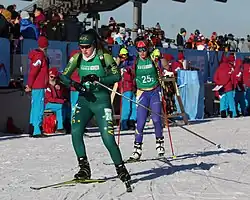 Chelsey Johnson beim Mixed-Staffel-Wettbewerb