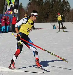 Luděk Abrahám beim Mixed-Staffel-Wettbewerb