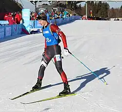 Aleksandrs Kuzņecovs beim Mixed-Staffel-Wettbewerb