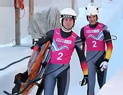 Moritz Jäger und Valentin Steudte beim Doppelsitzer-Wettbewerb