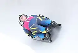 Nadiia Antoniuk und Oleksanda Mokh beim Doppelsitzer-Wettbewerb