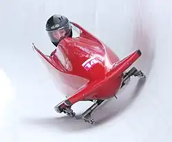 Emma Johnsen beim Monobob-Wettbewerb