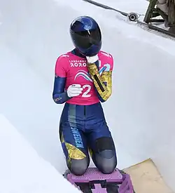 Paulina Ewald Gröndal beim Skeleton-Wettbewerb