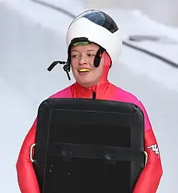 Anna Unterscheider beim Skeleton-Wettbewerb