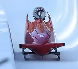 Bridger Stone beim Monobob-Wettbewerb