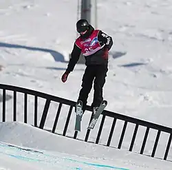 Max McDonald beim Slopestyle-Wettbewerb
